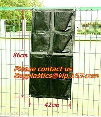 China hanging plant bags felt wall planter garden felt grow bag,Pockets Vertical recycle felt fabric hanging garden planter ba for sale