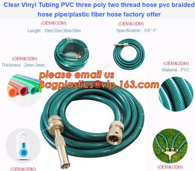 China Clear Vinyl Tubing PVC three poly two thread hose pvc braided hose pipe, plastic fiber hose factory offer for sale