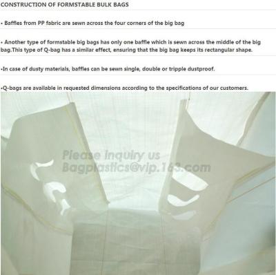 China Flat bottom open mouth virgin PP woven bags 1000kgs 1 ton jumbo bags big fibc bulk bag for packing,breathable pp woven b for sale