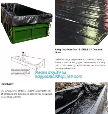 China 20 yard drawstring black dumpster container liners for waste transport,stripe high quality waterproof bulk dumpster cont for sale