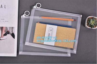 China PVC slider ziplock bag for stationery, file,school kids, stationery packaging zipper bag with slider, PVC plastic Hanger for sale