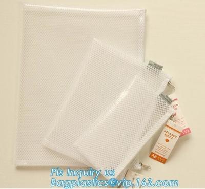 China Office Stationery Plastic Mesh A5 Black File Folders with Zipper, A4 Eco-friendly PVC Mesh Zipper Document Bag Plastic A for sale