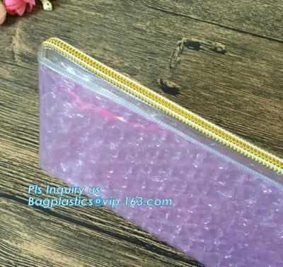 China Air Bubble Bag with Slider Zipper, Pink Bubble Bag, Custom Printed Slider Ziplock Bubble Bag, Anti Shock Plastic PE Mate for sale