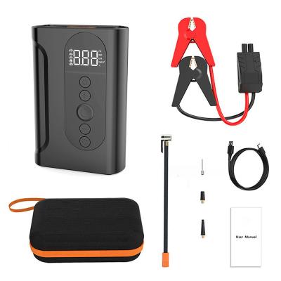 China Portable Touring Car Compressor Tire Booster Jumper Multi Function Start Pump Battery Power Bank Car Jump Starter for sale