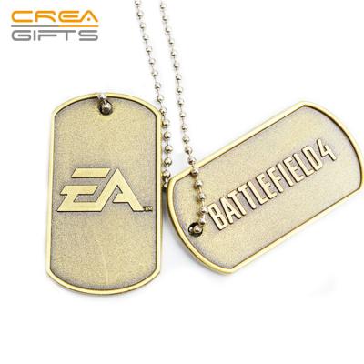 China High Quality Gold Plating Couples China Design Military Collar Masks Dog Tag Custom Made for sale