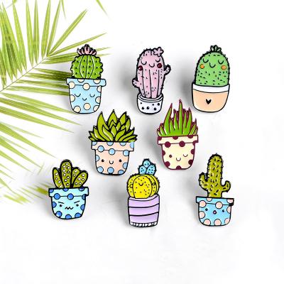 China Wholesale 3D Manufacturer Custom Shape Cheap Button Enamel Pin Lapel Cactus Design Metal Badge Pin for sale