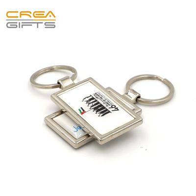 China China wholesale metal 3d rectangular keychains logo epoxy steel key chain custom keychains men couples ring key chain in cheap price for sale