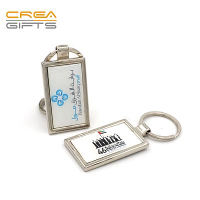 China Key Chain China Car 3D Shiny Metal Zinc Alloy Blank Logo Minimalist Square Key Chain Custom Made High Quality Sublimation for sale