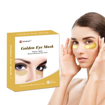 China Anti-wrinkle private label 24k gold natural collagen eye mask for sale for sale