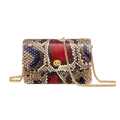 China Shoulder bag luxury high quality genuine python skin leather shoulder bag for sale