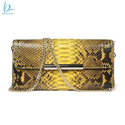 China TOGGLE BAG fashion high quality lady python skin leather shoulder bag, python leather clutch bag for sale