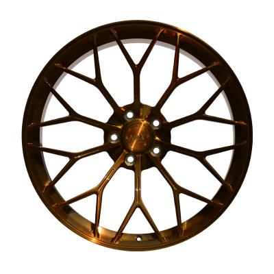 China Gold Luxury Racing Car Rim 19 20 Inch 5X120 Aluminum Alloy Forged Car Wheels for sale