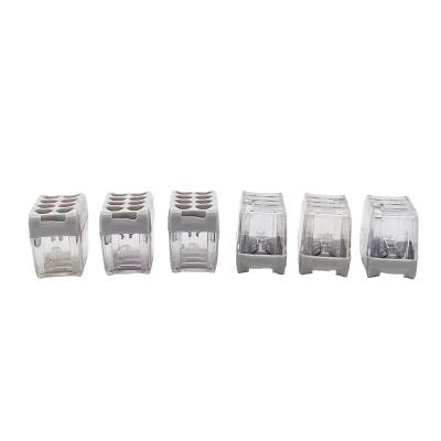 China Electrical Hardware 4+4 Way Push In Style No Lever Barrier Cable 0.5-2.5mm2 Electrical Terminal Block Connector For Lighting Fixture for sale