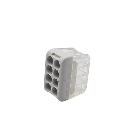 China Hot Selling Electrical Hardware 4+4 Way Recess Style Cable 0.5-2.5mm2 Screwless Electrical Terminal Block Connector For Lighting Fixture for sale