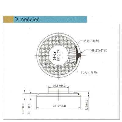 China EZCast Customized IPV67 Speaker OEM Factory 8 4/16ohm 1w/2w 36mm Waterproof Speaker For Sound Machines for sale