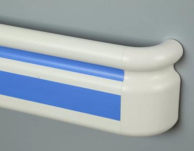 China Modern Wood Color PVC Handrail Hospital Corridor Handrail 143MM for sale