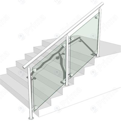 China Prima High Quality Frameless Balustrades Outdoor U-Channel Standoff Spindle Modern Indoor Aluminum Glass Post Railings for sale