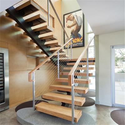 China Modern Simple Design Custom Stairs Straight Staircase Modern Wood Step Straight Staircase for sale