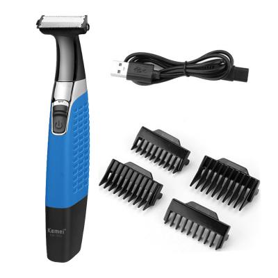 China Security Kemei KM-1910 wholesale electric razor USB rechargeable men's razor body wash exchanging compression knife for sale