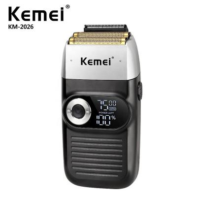 China Kemei KM-2026 Single Blade Wholesale Professional Rechargeable Electric Clipper Trimmer Beard Hair Razor for sale