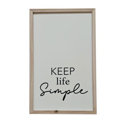 China Eco-Freindly Good Quality 48x30cm Custom Wooden Wall Sign Keep Life Simple Wall Decor Wood Craft Wooden Signs for sale