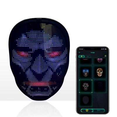 China Amazon Hot Selling Dislpay Mode and Music Mode App Controlled Programmable LED Halloween Mask for Kids for sale