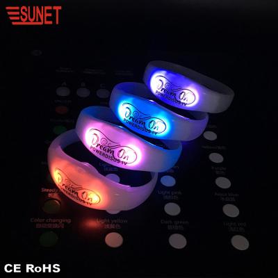 China 2021 SUNJET New Product Custom Logo Remote Controlled LED Bracelet, DMX Control LED Bracelet for sale