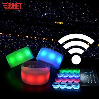 China Parties Hot Custom Flashing DMX Remote Control, LED Light Wristband DMX Alibaba Sale SUNJET LED Wristband Radio Controlled for sale