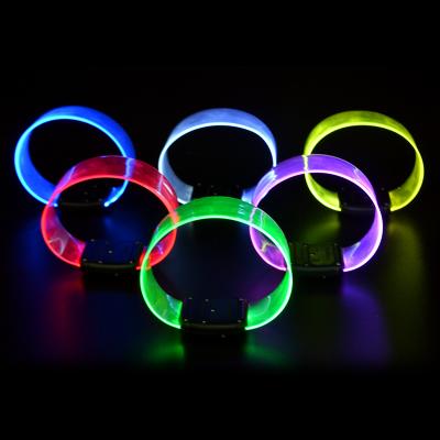 China ABS SUNJET Birthday Decoration Items LED Silicone And Magnetic Wristband For Party Event With Customized Laser Cutting for sale