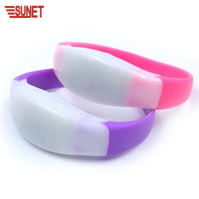 China ABS+Silicone SUNJET Party Supplier Hot Sale Led Pulseras, Computer Controlled Wristband With RGB Light for sale