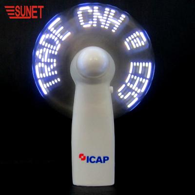 China 2021 SUNJET Car Products Souvenir Light Up Toy Fan Led Fan Custom Message for sale