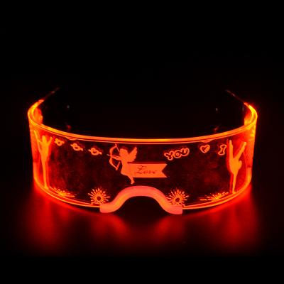 China Halloween Cosplay Party Acrylic Light Bar Nightclub Colorful Glasses LED Glassses for Christmas for sale