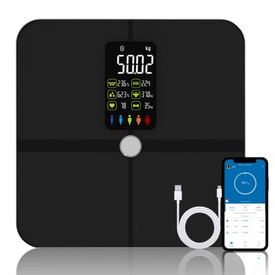 China Fashionable Smart Big Body Weight Scale VA Screen ITO Glass LED Display Body Fat Scale for sale