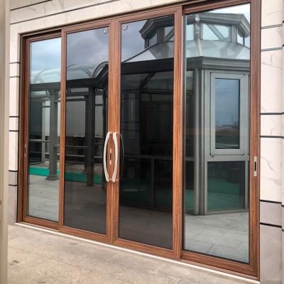 China Lowes Waterproof Thermal Break Patio Doors Grade Aluminum Glass Sliding Door System for sale