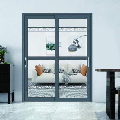 China Customized Heat Insulation Low Price Waterproof Glass Aluminum Double Glazed Sliding Doors for sale