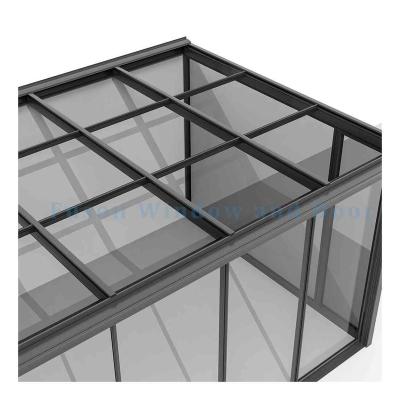 China Water Resistance Factory Customized Aluminum Alloy Glass Sunroom Heat Insulation Windows Fram Waterproof Sunroom for sale