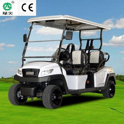 China Europe CE Approved 4 Seat Electric Golf Club Car With 12 Inch Aluminum Chassis Lithium Battery LED Light Double A Arm Suspension for sale