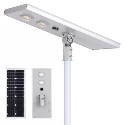 China ROUTE Super Bright Microwave IP65 Outdoor Waterproof Motion Sensor Integrated All In One Solar Street Light for sale