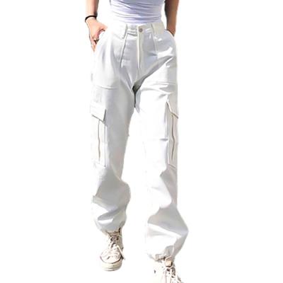 China QUICK DRY Casual Solid Loose Cargo Pants Women Street Wear High Waist Drawstring Women Trousers Joggers for sale