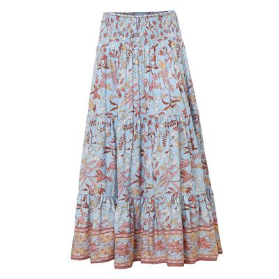 China Floral Mid-Length Skirt Women's Summer Chiffon Irregular Ruffle Skirt for sale