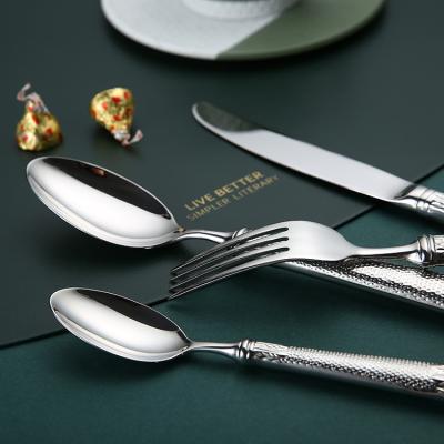 China Sustainable Hollow Handle 4 Piece Luxury Stainless Steel Silverware Wedding Flatware Set for sale