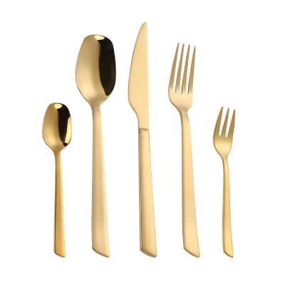 China Facotry Sustainable Stainless Steel Shine Custom Gold Plated Inox Besteck Cutlery Set for sale