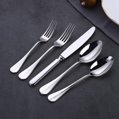 China Sustainable Silver Mirror Thick Luxury Wedding Flatware Stainless Steel Cutlery Set for sale