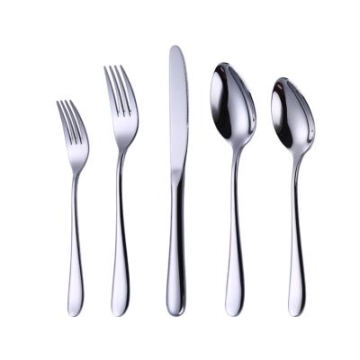 China Sustainable Classic Reusable Dinnerware Thick Stainless Steel Cutlery Set Restaurant Hotel Flatware Sets for sale