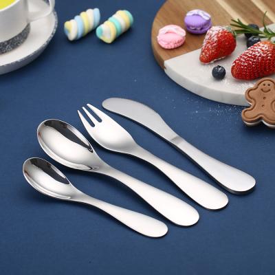 China Sustainable Food Grade 18/10 Stainless Steel Kids Baby Toddler Cutlery Set for sale