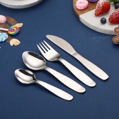 China Sustainable Classic 18/10 Stainless Steel Kids 4 Piece Baby Cutlery for sale