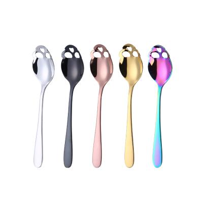 China Viable Creative Stainless Steel Halloween Mini Coffee Stirring Teaspoon Skull Face Shaped Spoon for sale