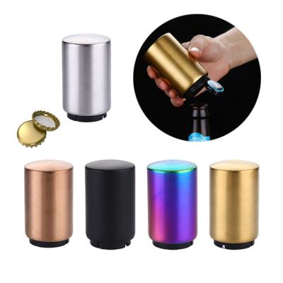 China Kitchen Viable Smart Instruments Custom Logo Pop Push Down Magnet Automatic Bottle Opener for sale