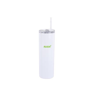 China 20oz 30oz Viable Straight Vacuum Sublimation Cooler Tumbler With Lid Wholesale Slim Stainless Steel Vacuum Insulated Mug With Straw for sale