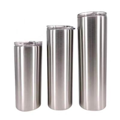 China Wholesale 20oz Skinny Tumbler Stainless Steel 30oz Straight Lean Vacuum Tumbler Long Lasting With Straw for sale